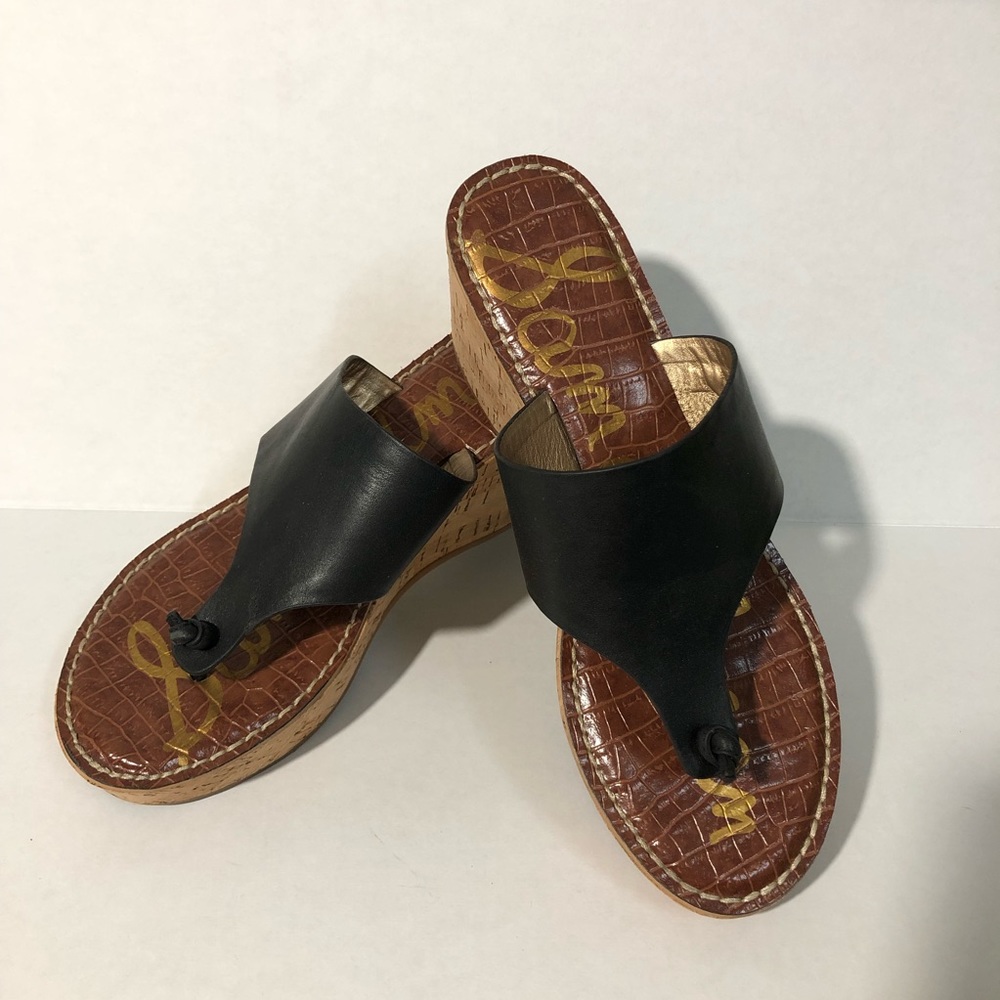 Sam Edelman Black Cork Platform Sandal